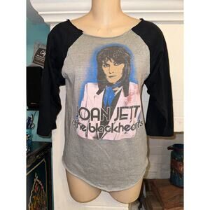 VINTAGE 80's EIGHTIES JOAN JETT & THE BLACKHEARTS RAGLAN TEE 1982 BAND TEE S